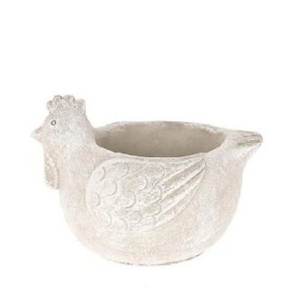 4A Ceramic Chicken Flowerpot Planter "Galla" | Colour: White | Length 16.5 centimetres | Width 13 centimetres | Height 12 centimetres | Per 4 chickens