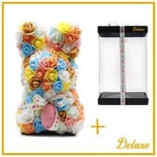 4A Paashaas van Foam met standaard | Kleur: Gemengde Kleuren | Hoogte 25 centimeter | Per paashaas