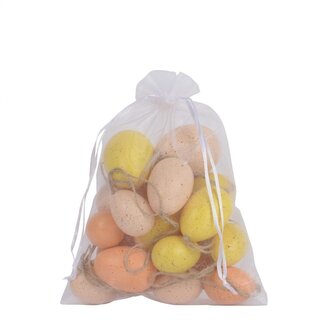 4A Décoration d'œuf | Couleur : Jaune | Diamètre 4 centimètres | Hauteur 6 centimètres | Par 20 œufs