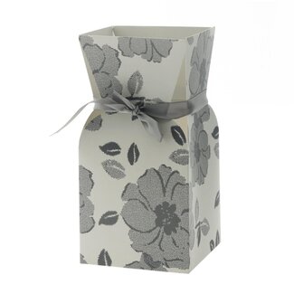 4A Boekethouder Boeketvaas "Vanity" | Kleur: Grijs | Diameter 13 centimeter | Hoogte 26 centimeter | Per 10 boekethouders