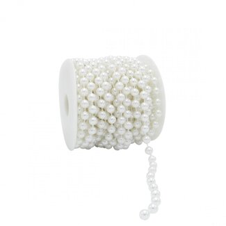 4A Pearl Garland Wire | Colour: Natural White | Pearl Diameter 8 millimetres | Length 10 metres | Per pearl garland