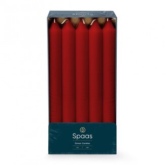 4A Tafelkaars | Kleur: Rood | Diameter 2.1 centimeter | Lengte 24 centimeter | Per 10 kaarsen