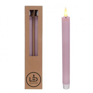 4A Pencil Candle LED | Colour: Pink | Diameter 2.1 centimetres | Height 25 centimetres | Excluding AAA batteries | Per 2 candles