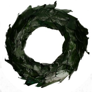 4A Couronne de Feuilles de Magnolia | Couleur : Vert Foncé | Diamètre 80 centimètres | Par couronne