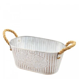 4A Zinc Flowerpot Planter "Beta" | Colour: Cream | Length 25 centimetres | Width 14 centimetres | Height 11 centimetres | Per 12 flowerpots