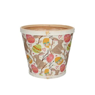 4A Houten Bloempot PLantenpot "Easter" | Kleur: Gemengde Kleuren | Diameter 17 centimeter | Hoogte 15 centimeter | Per 10 bloempotten