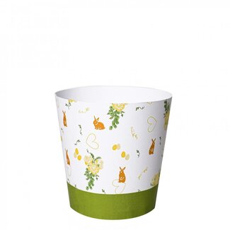 4A Potcover "Eureka" | Kleur: Groen en Wit | Diameter 14 centimeter | Hoogte 12.5 centimeter | Per 25 potcovers