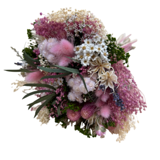 Dolce Vita Trockenblumenstrauß Fantasy Lilac | Länge ± 35 Zentimeter | Mit lila und weißen Trockenblumen