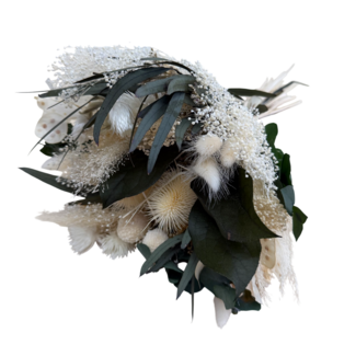 MyFlowers Bouquet of dried flowers Senza Jolie White | Length ± 40 centimetres | With bleached and green dried flowers