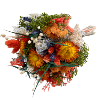 MyFlowers Bouquet de fleurs séchées Fantasy Orange | Longueur ± 35 centimètres | Avec des fleurs séchées orange