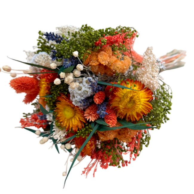 Boeket droogbloemen Fantasy Orange | Lengte ± 35 centimeter | Met oranje droogbloemen
