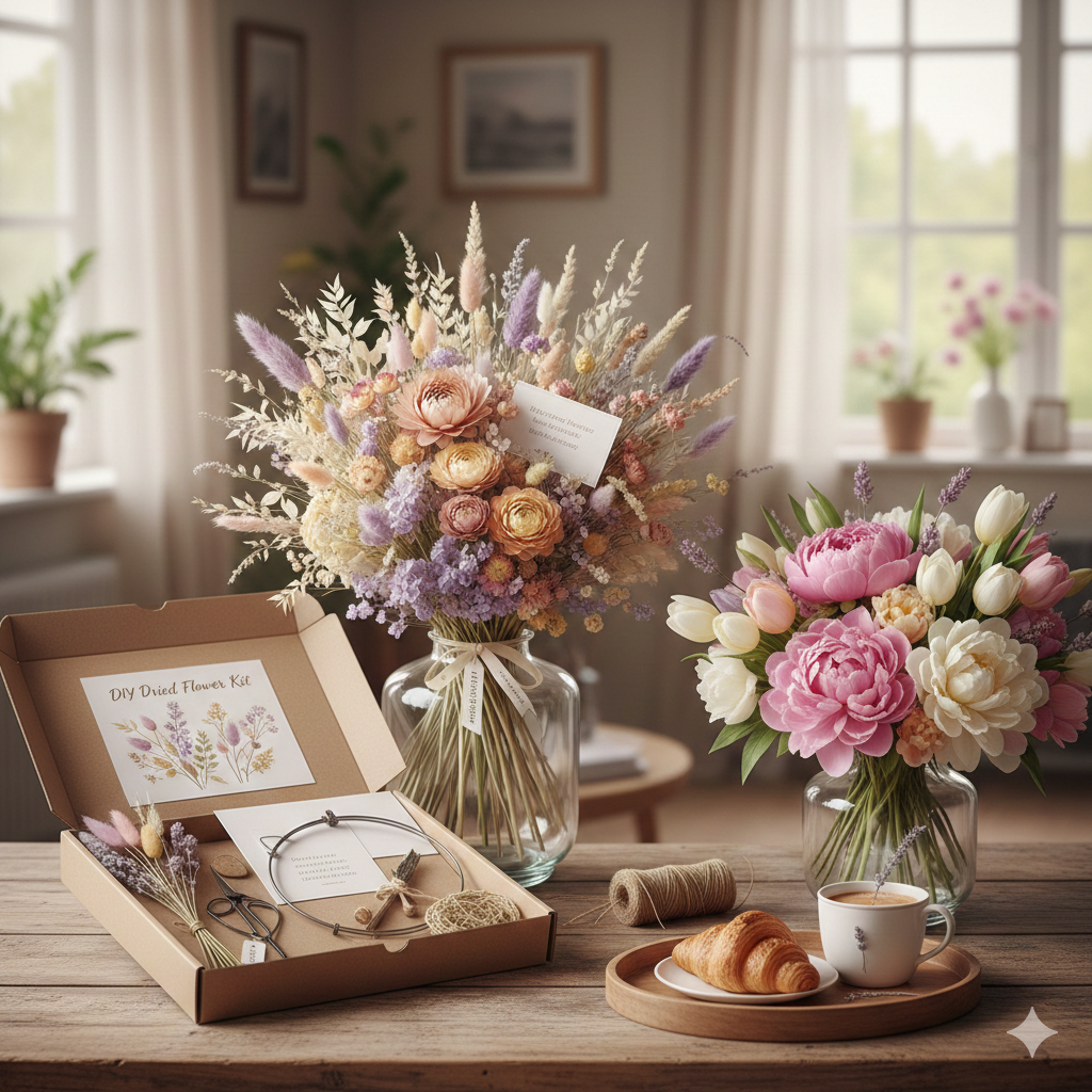 Quel est le meilleur cadeau de fête des Mères pour 2026 ? | Découvrez les plus belles fleurs séchées et surprises chez MyFlowers.shop