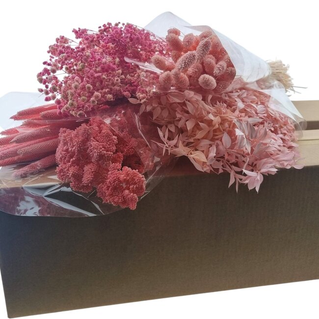 Dried Flowers DIY Set "Valencia" | Five types of pink dried flowers in a box