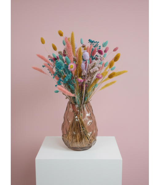 MyFlowers Boeket droogbloemen Happy Spring | Lengte ± 55 centimeter | Met frisse, pastelkleurige droogbloemen