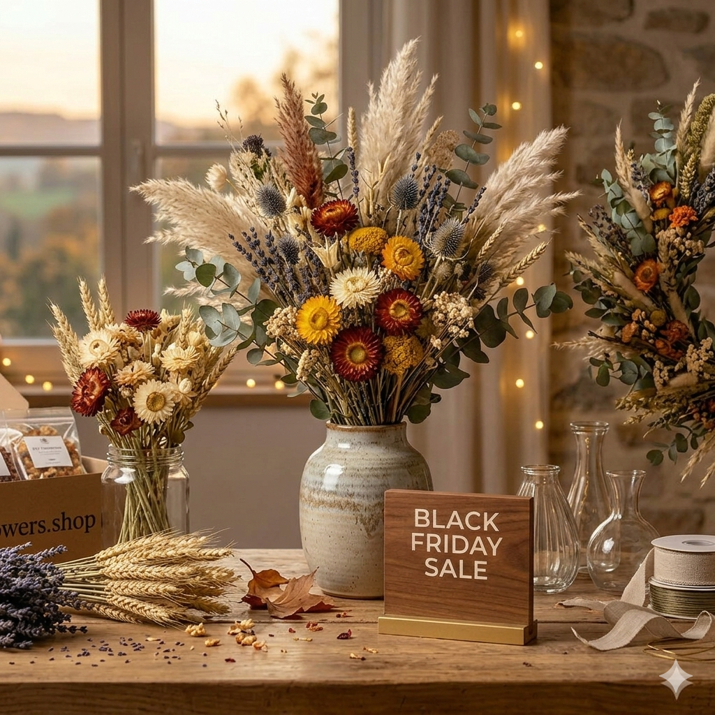Black Friday : Profitez des meilleures offres sur les fleurs séchées et la décoration d'intérieur | MyFlowers.shop