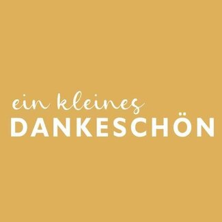 4A Label Kaartje met Duitse tekst “Dankeschön” | Kleur: Geelbruin | Breedte 7 centimeter | Hoogte 7 centimeter | Per 20 labels