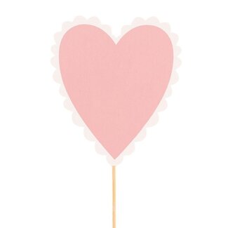 4A Hartstecker “Lacey” | Farbe: Rosa | Länge des Steckers 50 Zentimeter | Durchmesser Herz 8 Zentimeter | Pro 25 Stecker