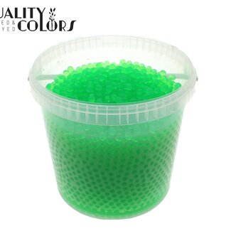 QC Perles d'hydrogel dans un seau réutilisable | Couleur : Vert clair | Diamètre 2,5 - 3 millimètres | Contenu 10 litres | Par seau