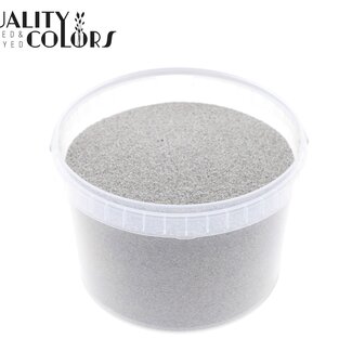 QC Dekorativer Sand in Wiederverwendbarem Eimer | Farbe: Grau | Durchmesser 0,1 - 0,5 Millimeter | Inhalt 3 Liter | Pro Eimer