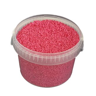 QC Petits Cailloux dans Seau Réutilisable | Couleur : Fuchsia | Diamètre 4 - 6 millimètres | Contenu 3 litres | Par seau