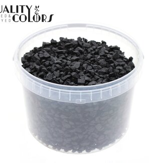 QC Steentjes in Herbruikbare Emmer | Kleur: Zwart | Diameter 9 - 13 millimeter | Inhoud 3 liter | Per emmer