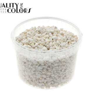 QC Cailloux dans un seau réutilisable | Couleur : Blanc Naturel | Diamètre 9 - 13 millimètres | Contenu 3 litres | Par seau