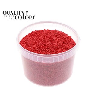QC Fijne Steentjes in Herbruikbare Emmer | Kleur: Rood | Diameter 4 - 6 millimeter | Inhoud 3 liter | Per emmer