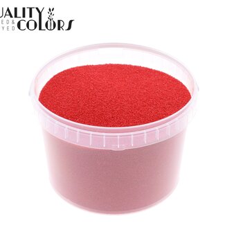 QC Sable décoratif dans un seau réutilisable | Couleur : Rouge | Diamètre 0,1 - 0,5 millimètre | Contenu 3 litres | Par seau