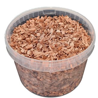 QC Houtsnippers in Herbruikbare Emmer | Kleur: Koperkleurig | Diameter 5 - 8 millimeter | Inhoud 10 liter | Per emmer