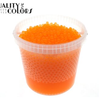 QC Perles d'hydrogel dans un seau réutilisable | Couleur : Orange | Diamètre 2,5 - 3 millimètres | Contenu 10 litres | Par seau