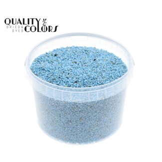 QC Fijne Steentjes in Herbruikbare Emmer | Kleur: Lichtblauw | Diameter 4 - 6 millimeter | Inhoud 3 liter | Per emmer