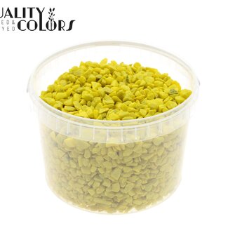 QC Steentjes in Herbruikbare Emmer | Kleur: Geel | Diameter 9 - 13 millimeter | Inhoud 3 liter | Per emmer