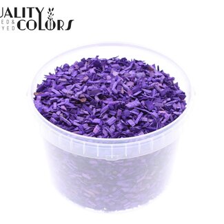 QC Copeaux de bois dans un seau réutilisable | Couleur : Violet | Diamètre 5 - 8 millimètres | Contenu 3 litres | Par seau