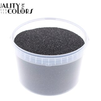QC Dekorativer Sand in Wiederverwendbarem Eimer | Farbe: Schwarz | Durchmesser 0,1 - 0,5 Millimeter | Inhalt 3 Liter | Pro Eimer
