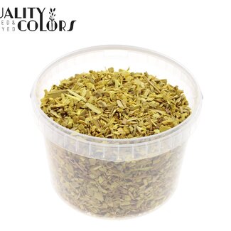 QC Wood Chips in Reusable Bucket | Colour: Yellow | Diameter 5 - 8 millimetres | Capacity 3 litres | Per bucket