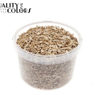 QC Holzschnitzel im Wiederverwendbaren Eimer | Farbe: Natur | Durchmesser 5 - 8 Millimeter | Inhalt 3 Liter | Pro Eimer