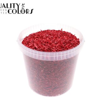 QC Houtsnippers in Herbruikbare Emmer | Kleur: Rood | Diameter 5 - 8 millimeter | Inhoud 10 liter | Per emmer