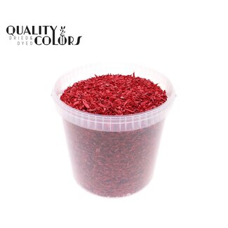 QC Houtsnippers in Herbruikbare Emmer | Kleur: Rood | Diameter 5 - 8 millimeter | Inhoud 10 liter | Per emmer