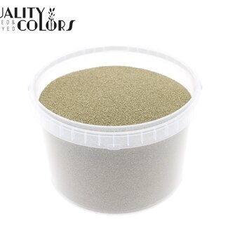 QC Decoratief Zand in Herbruikbare Emmer | Kleur: Goudkleurig | Diameter 0.1 - 0.5 millimeter | Inhoud 3 liter | Per emmer