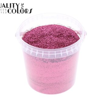 QC Glitter in Herbruikbaar Emmertje | Kleur: Roze | Inhoud 400 gram | Per emmertje