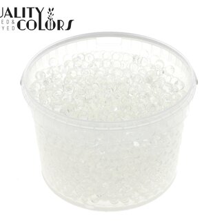 QC Perles d'hydrogel dans un seau réutilisable | Couleur : Transparent | Diamètre 2,5 - 3 millimètres | Contenu 3 litres | Par seau