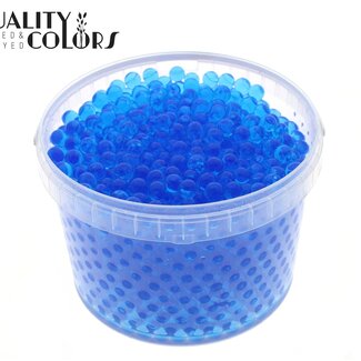 QC Perles de gel hydrogel dans un seau réutilisable | Couleur : Bleu | Diamètre 2,5 - 3 millimètres | Contenu 3 litres | Par seau