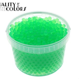 QC Perles d'hydrogel dans un seau réutilisable | Couleur : Vert clair | Diamètre 2,5 - 3 millimètres | Contenu 3 litres | Par seau