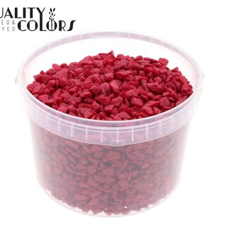 QC Cailloux dans un seau réutilisable | Couleur : Cerise | Diamètre 9 - 13 millimètres | Contenu 3 litres | Par seau