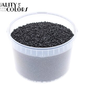 QC Petits Cailloux dans Seau Réutilisable | Couleur : Noir | Diamètre 4 - 6 millimètres | Contenu 3 litres | Par seau