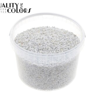 QC Fijne Steentjes in Herbruikbare Emmer | Kleur: Wit | Diameter 4 - 6 millimeter | Inhoud 3 liter | Per emmer