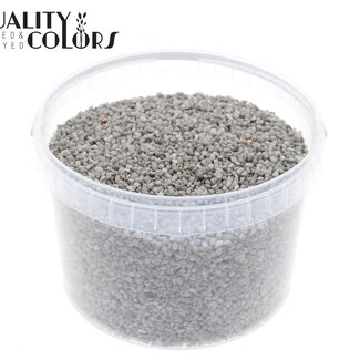 QC Fijne Steentjes in Herbruikbare Emmer | Kleur: Grijs | Diameter 4 - 6 millimeter | Inhoud 3 liter | Per emmer