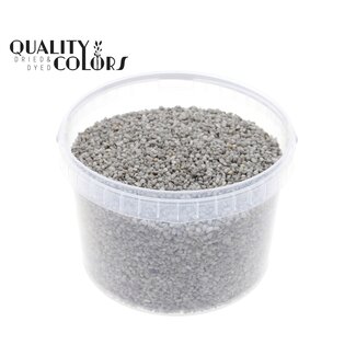 QC Fijne Steentjes in Herbruikbare Emmer | Kleur: Grijs | Diameter 4 - 6 millimeter | Inhoud 3 liter | Per emmer