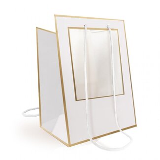 4A Tassen “Médaillon” | Kleur: Naturelle Wit | Lengte 30 centimeter | Breedte 30 centimeter | Hoogte 40 centimeter | Per 10 tassen