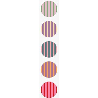4A Sticker Label Stickers "Stripes" | Colour: Mixed Colours | Diameter 40 millimetres | Per 250 stickers